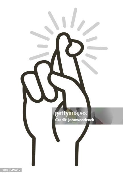 einfach gekreuzten fingern abbildung - good luck stock-grafiken, -clipart, -cartoons und -symbole