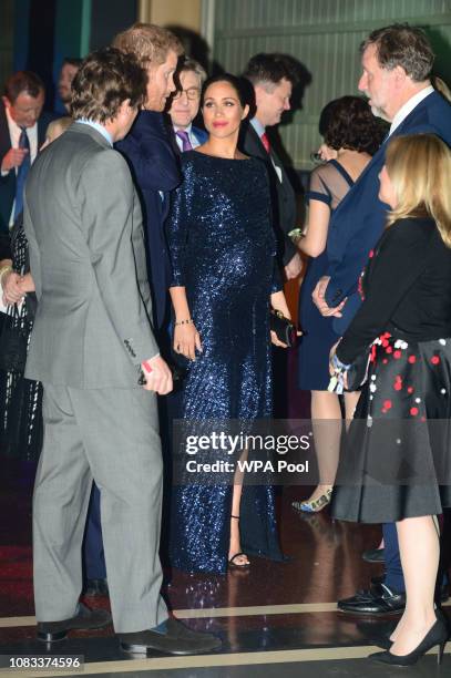 Prince Harry, Duke of Sussex and Meghan, Duchess of Sussex attend the Cirque du Soleil Premiere Of "TOTEM" at Royal Albert Hall on January 16, 2019...