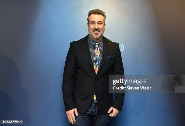 Singer/TV personality Joey Fatone visits Morning Mash Up at SiriusXM Studios on January 16, 2019 in New York City.