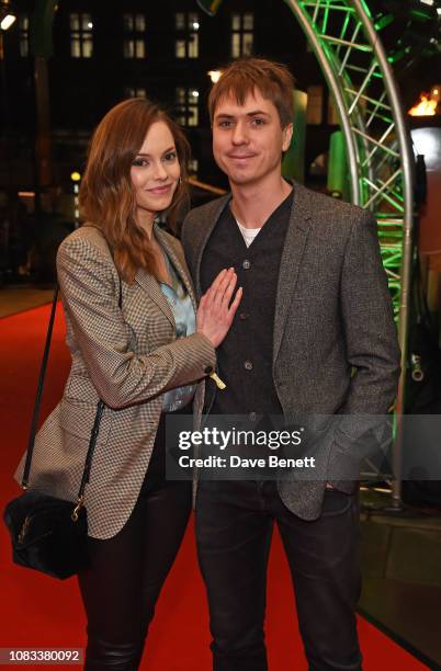 Hannah Tointon and Joe Thomas attend the Cirque du Soleil Premiere Of "TOTEM" at Royal Albert Hall on January 16, 2019 in London, England.