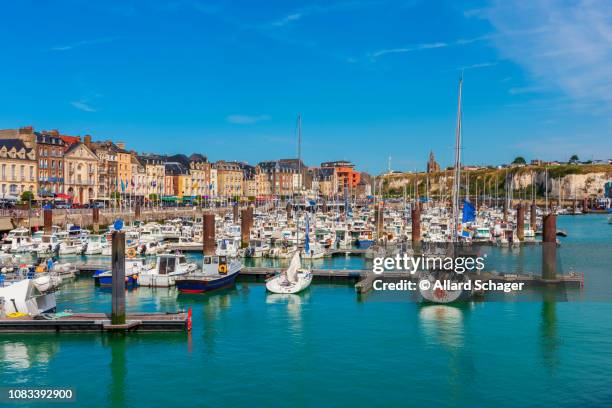 marina in dieppe normandy france - normandy stock pictures, royalty-free photos & images