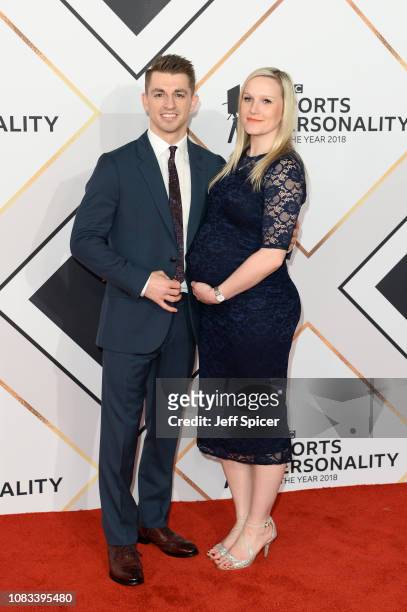 Max Whitlock and Leah Hickton attend the 2018 BBC Sports Personality Of The Year at The Vox Conference Centre on December 16, 2018 in Birmingham,...