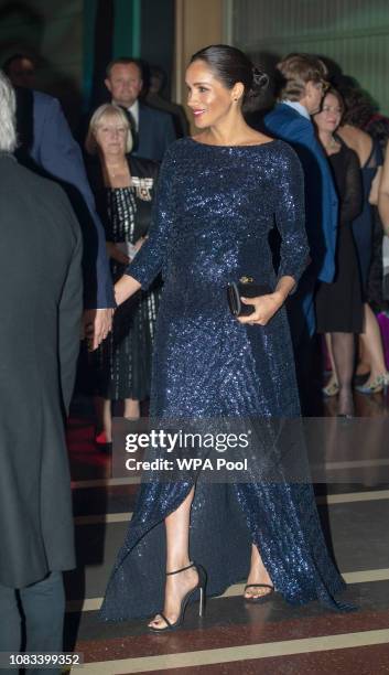 Prince Harry, Duke of Sussex and Meghan, Duchess of Sussex attend the Cirque du Soleil Premiere Of "TOTEM" at Royal Albert Hall on January 16, 2019...