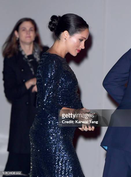 Meghan, Duchess of Sussex attends the Cirque du Soleil Premiere Of "TOTEM" at Royal Albert Hall on January 16, 2019 in London, England.