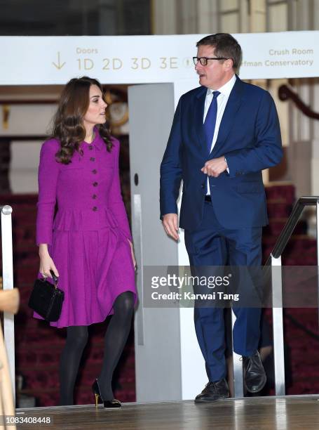 Catherine, Duchess of Cambridge visits the Royal Opera House to learn more about their use of textiles, commissioning of fabrics and supply chain on...