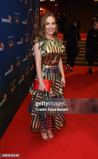 Laura Main attends the Cirque du Soleil Premiere Of "TOTEM" at Royal Albert Hall on January 16, 2019 in London, England.