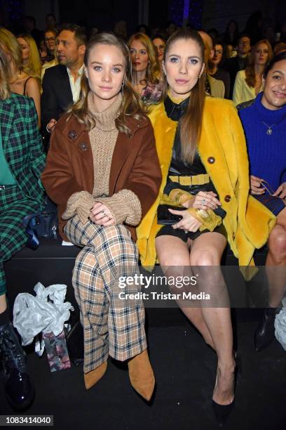 Sonja Gerhardt and Victoria Swarovski attend the Riani fashion show during the Berlin Fashion Week Autumn/Winter 2019 at ewerk on January 16, 2019 in...