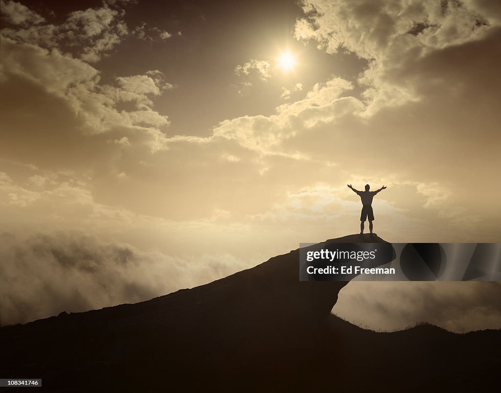 Hiker/Climber in Triumphant Pose