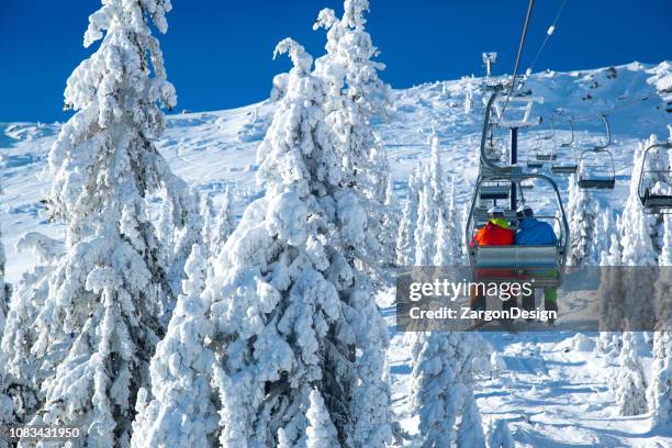 ski lift view - okanagan valley british columbia stock pictures, royalty-free photos & images