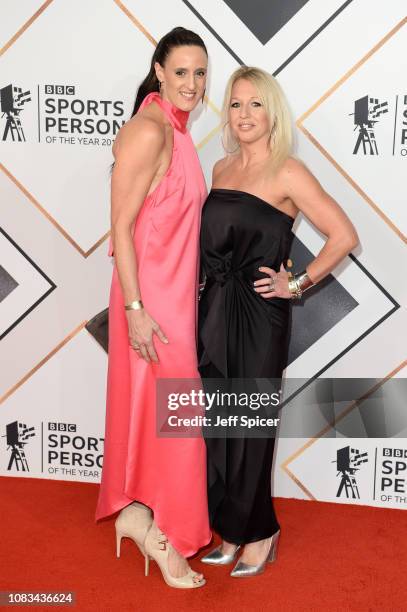 Karen Pickering and Gail Emms attend the 2018 BBC Sports Personality Of The Year at The Vox Conference Centre on December 16, 2018 in Birmingham,...