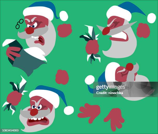 angry santa - christmas gnome stock illustrations