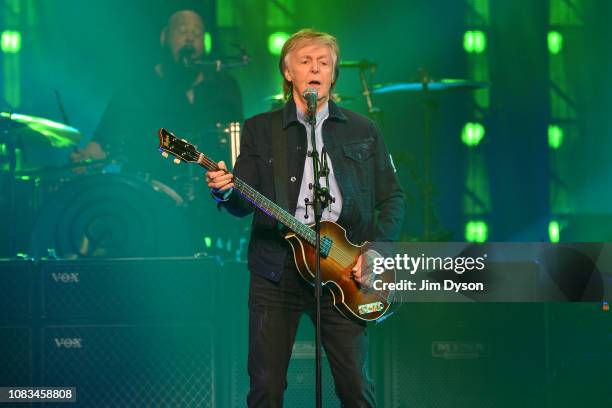 Sir Paul McCartney performs live on stage at the O2 Arena during his 'Freshen Up' tour, on December 16, 2018 in London, England.