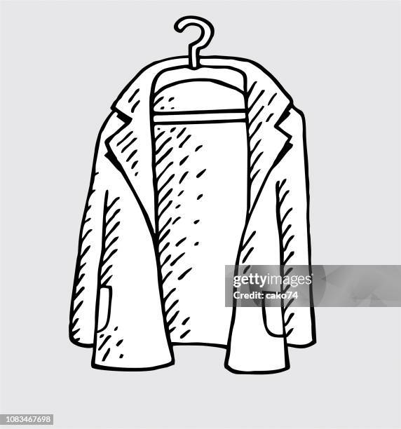 hand drawn jacket - suit jacket stock illustrations