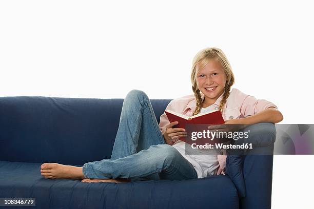 girl (12-13 years) smiling, portrait - 12 13 years girls stock pictures, royalty-free photos & images