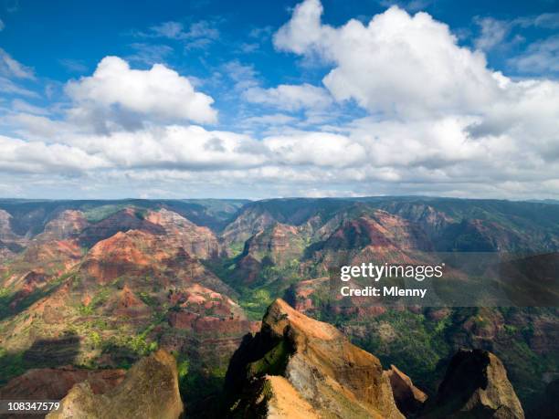 kauai island waimea canyon view hawaii - waimea valley stock pictures, royalty-free photos & images