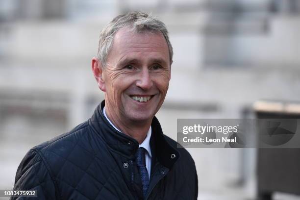 Nigel Evans MP arrives at the cabinet office on January 17, 2019 in London, England. After defeating a vote of no confidence in her government,...