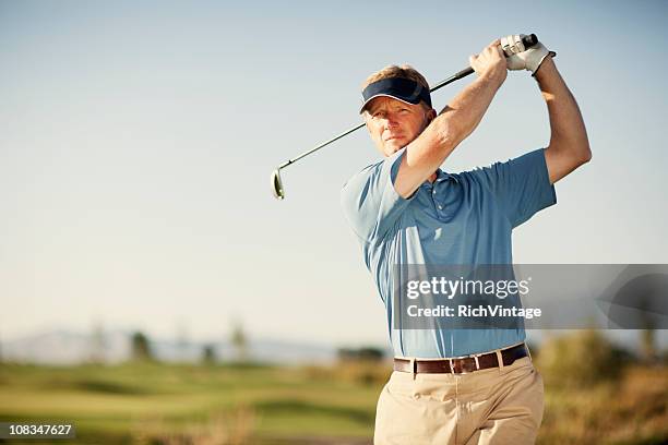 golfschwung - golf swing stock-fotos und bilder