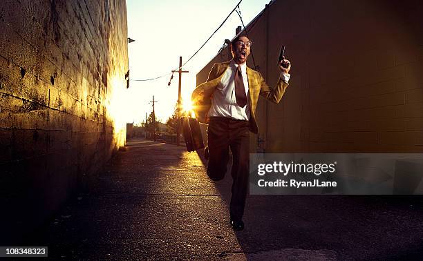 Evil Men Rushing 73 Panic People Running In Building Stock Photos, High-Res Pictures ...