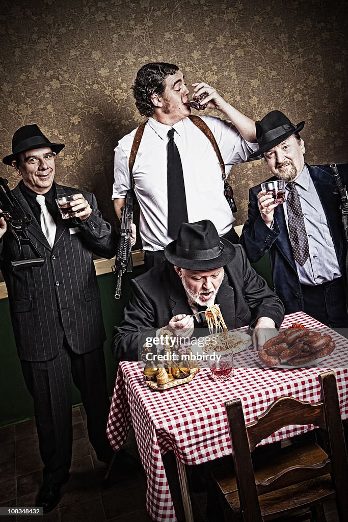 Mafia boss with sons