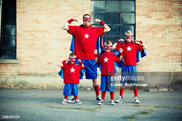 super boys! - family portrait humor bildbanksfoton och bilder