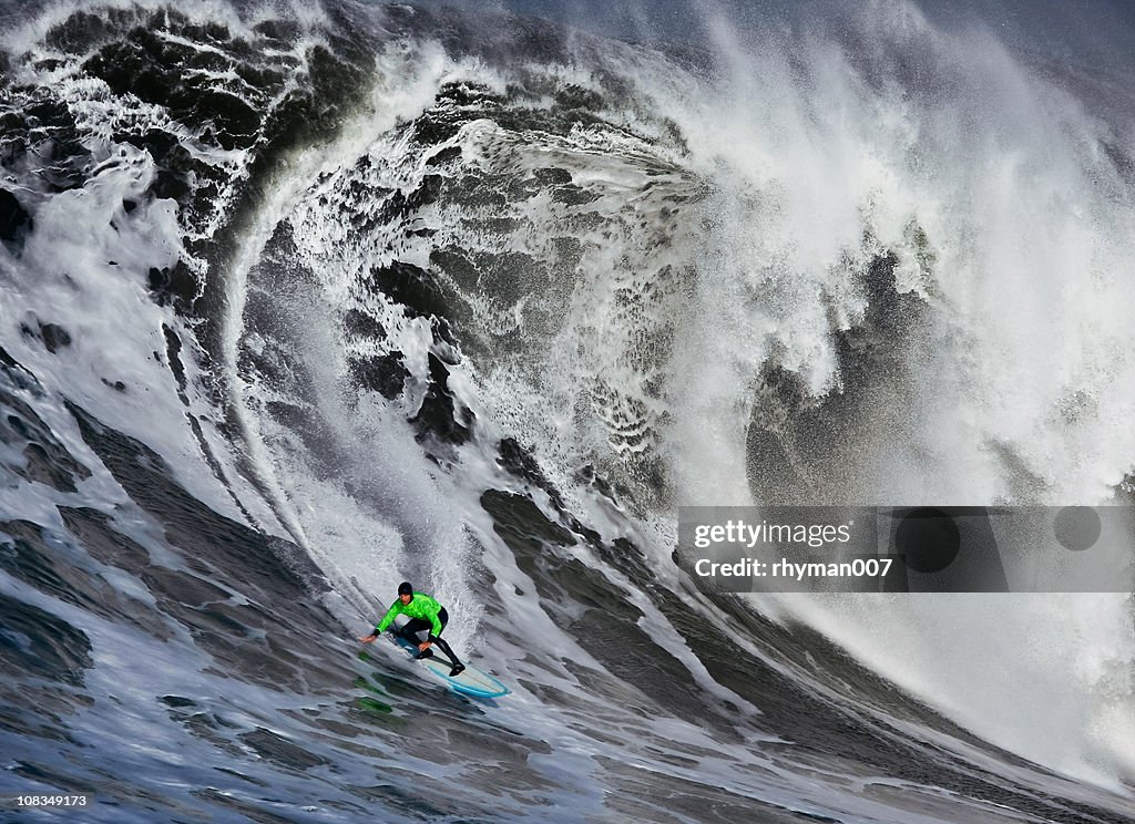 Surfing a Huge Wave