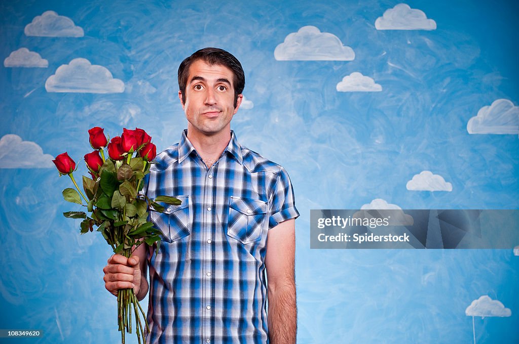 Discouraged Nerd With Roses