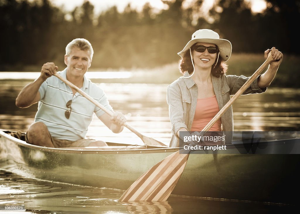 Mature Couple in a Canoe