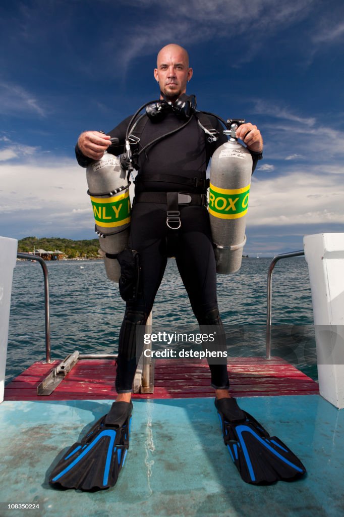 Double tank tec diver
