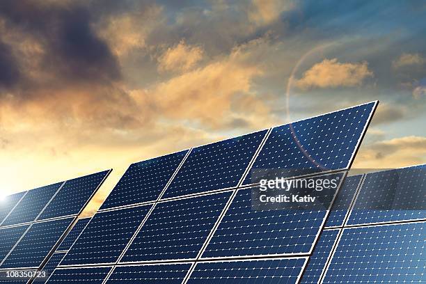 solar panels - natural energy (xxl) - solar energy stock pictures, royalty-free photos & images