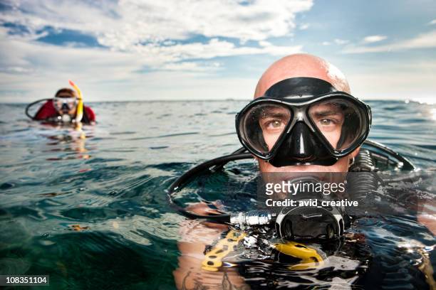 scuba diver - scuba mask stockfoto's en -beelden