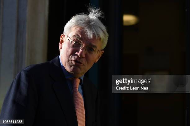 Conservative Party MP Andrew Mitchell arrives at the cabinet office on January 17, 2019 in London, England. After defeating a vote of no confidence...