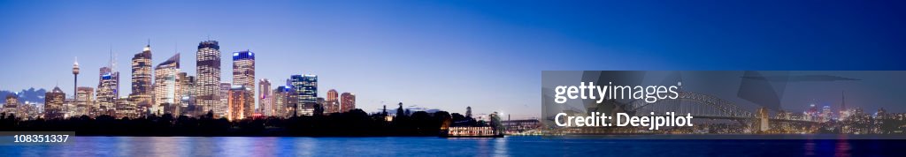 Sydney Harbour Bridge and City Skyline in Australia