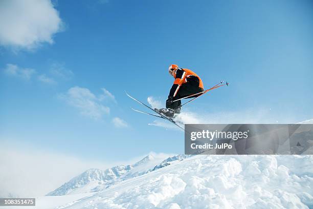 jump - skier jumping stock pictures, royalty-free photos & images