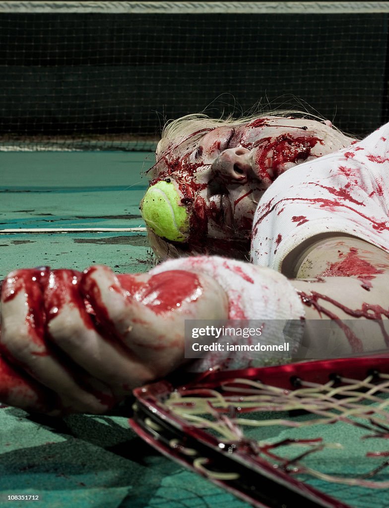 Dead zombie jugador de tenis
