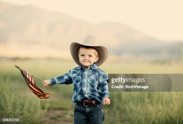 american cowboy - vlag plaatsen stockfoto's en -beelden