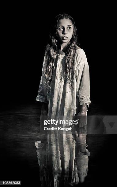 mysterious young girl - nightdress stock pictures, royalty-free photos & images