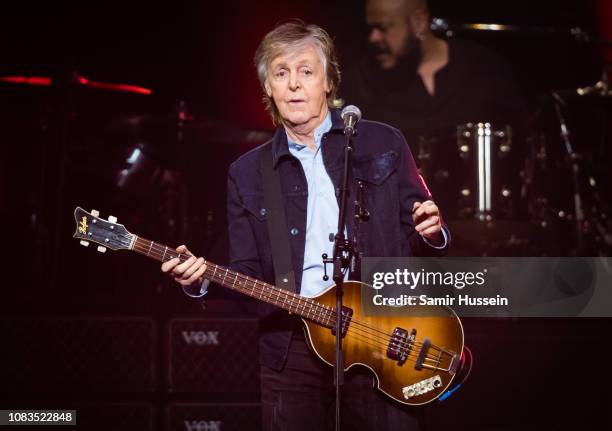 Paul McCartney performs live at The O2 Arena on December 16, 2018 in London, England.