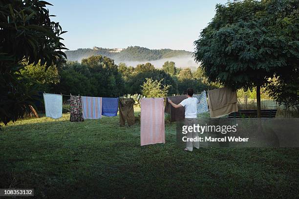 toscana holiday - washing line stock pictures, royalty-free photos & images