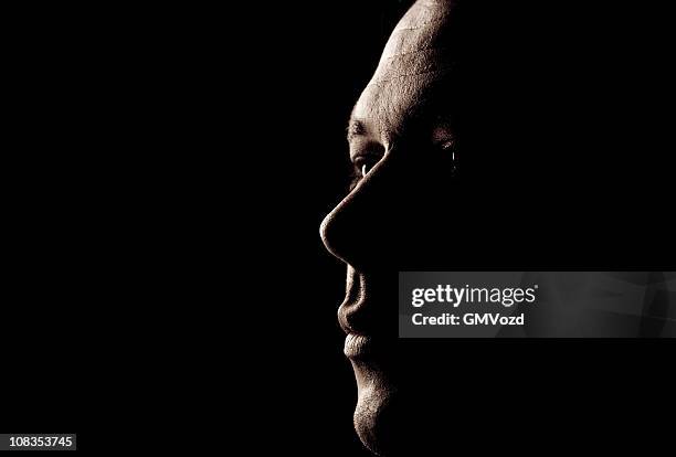 man portrait - portrait on black background stock pictures, royalty-free photos & images