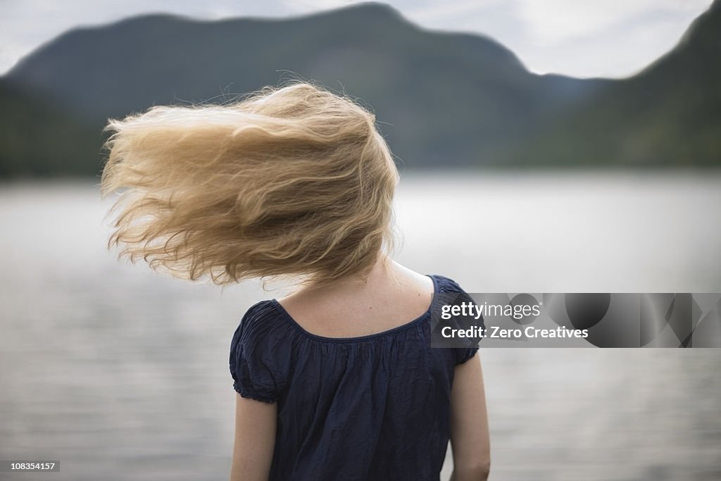 Wind in her hair