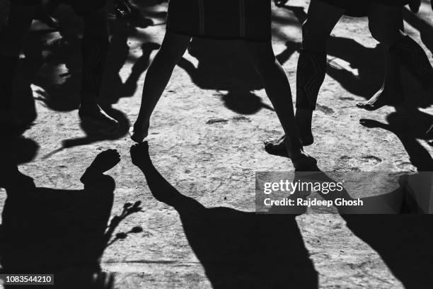 tribal dance of nagaland at hornbill festival - tribal dancing stock pictures, royalty-free photos & images