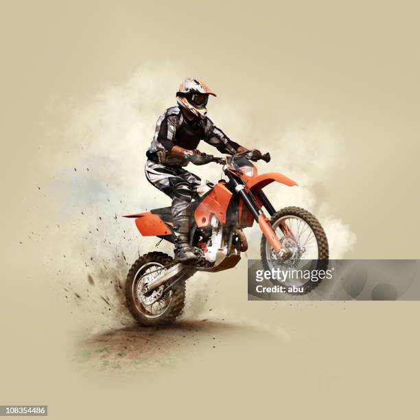 man on his sport motor - bike wheel race stock pictures, royalty-free photos & images