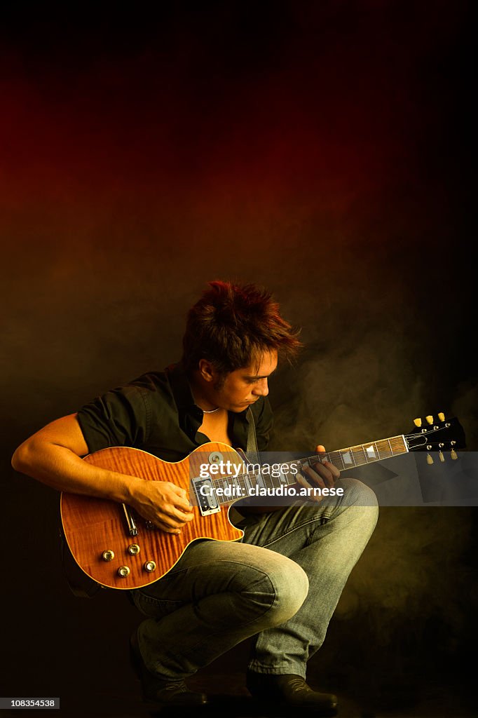 Guitarist in Concert. Color Image