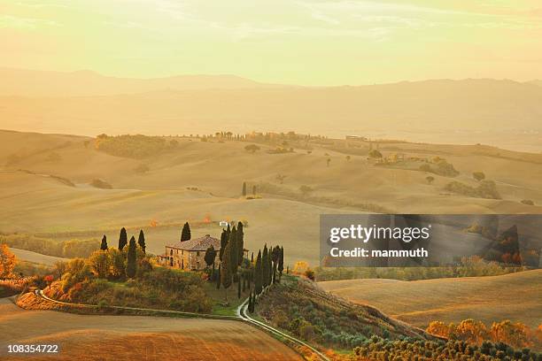 farm in tuscany - tuscany stock pictures, royalty-free photos & images