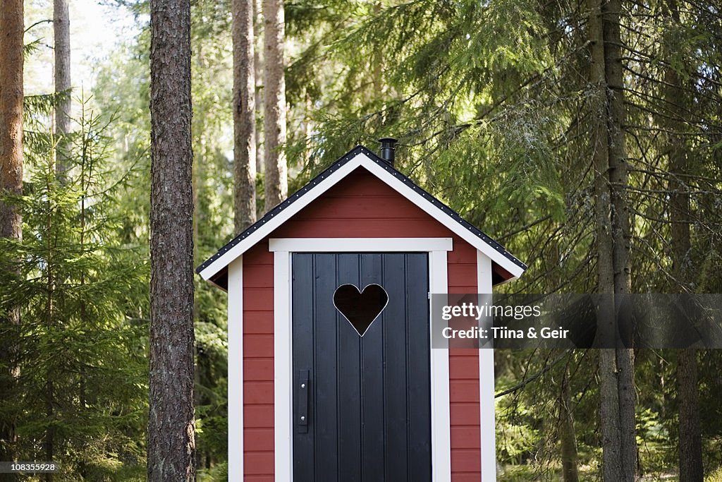 Outhouse in forest