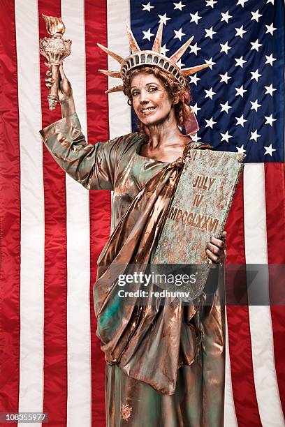 patriotic lady liberty - actress icon stock pictures, royalty-free photos & images