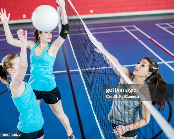 打排球的婦女 - high school volleyball 個照片及圖片檔