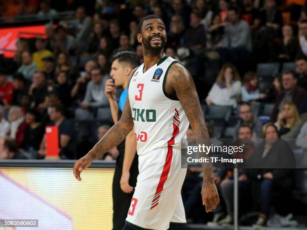 Dorell Wright of Lokomotiv Kuban Krasnodar looks on during the EuroCup match between Ratiopharm Ulm and Lokomotiv Kuban Krasnodar at Ratiopharm Arena...