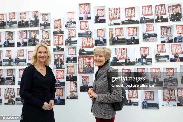 January 2019, Mecklenburg-Western Pomerania, Rostock: Manuela Schwesig , Prime Minister of Mecklenburg-Vorpommern, and Friede Springer, publisher,...