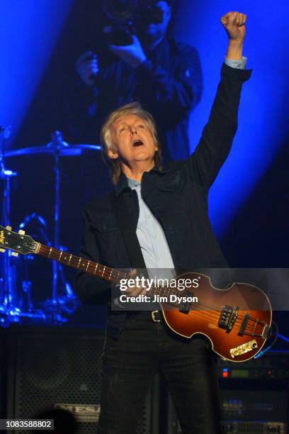 Sir Paul McCartney performs live on stage at the O2 Arena during his 'Freshen Up' tour, on December 16, 2018 in London, England.